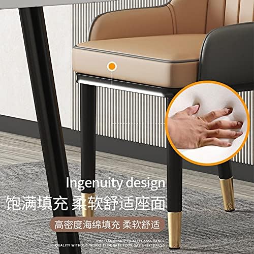 Office Chair Gaming Chair Computer Chair Living Room Furniture Design Armchairs Nordic Chair Metal Leather Material Dining Room Chairs Leisure Computer Stool (Color : Roze)