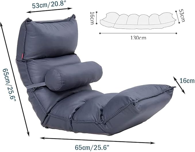 YCKEGEW Bedroom Recliner Chair Floor Padded Seating High Back Reading Gaming Lounge Chair Reading Gaming Chair for Adult and KidsBed Chair Yoga Chair (Color : Orange)
