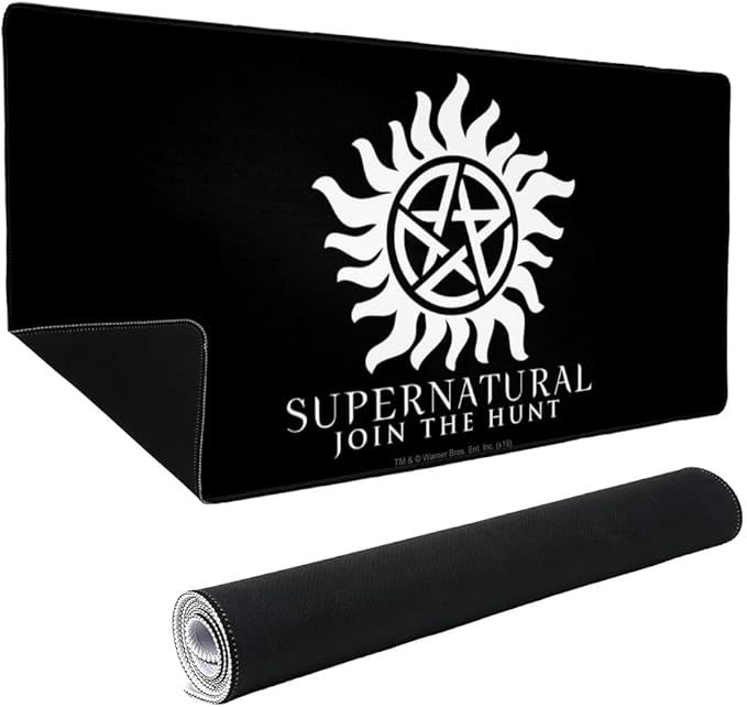 Supernatural Anti Possession Symbol Large Gaming Mouse Pad Desk Mat with Stitched Edges Non-Slip Base for Gamer Home and Office 31.5 x 15.7
