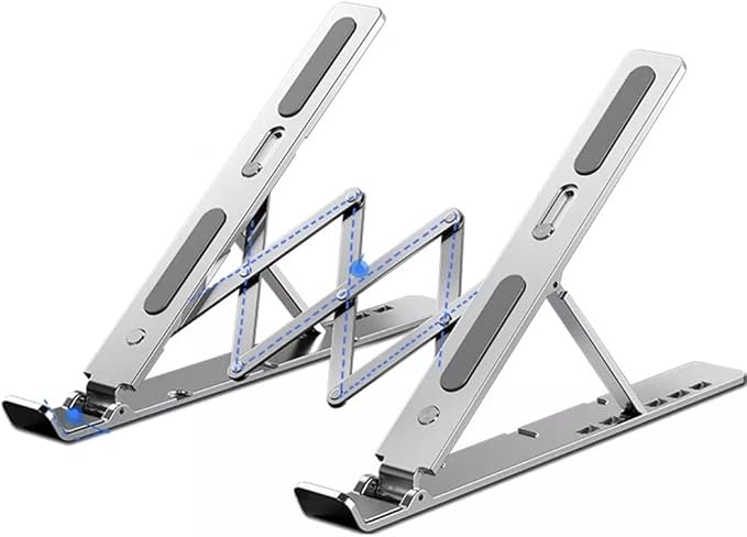 Portable Laptop Cooling Stand 11 to 17.3 Inch Aluminum Alloy Height Adjustable Riser Office Computer Radiator