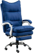 Racing Gaming Chair with Footrest 145° Reclining Ergonomic Design Waterproof Technology Fabric High Backrest 150kg Capacity Comfortable Sofa Seat (Blue)