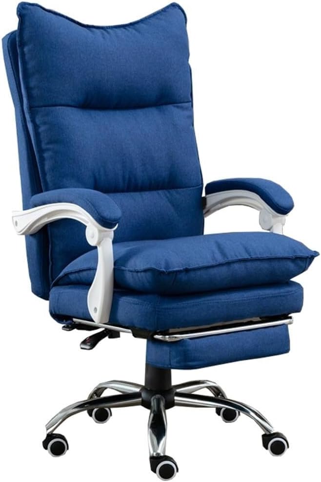 Racing Gaming Chair with Footrest 145° Reclining Ergonomic Design Waterproof Technology Fabric High Backrest 150kg Capacity Comfortable Sofa Seat (Blue)