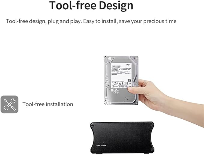 External Hard Drives USB3.0 Hard Drive Docking Station 2.5/3.5'' SATA HDD/SSD High Speed Aluminum Alloy HDD Enclosure Card Reader