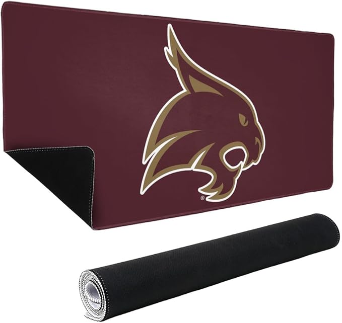 Texas State University Logo Large Gaming Mouse Pad Desk Mat with Stitched Edges Non-Slip Base for Gamer Home and Office 31.5 x 15.7