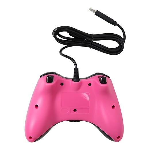 Qblahip USB Wired Vibration Gamepad for Xbox 360 Console and for Windows 10 8 7 PC (Pink)