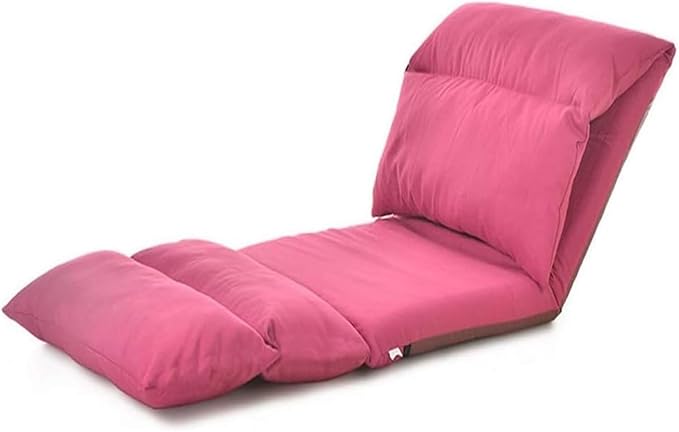 ELEFOCUS Folding Sofa Chair Folding Floor Chair Adjustable Comfortable Foldable Padded Floor Chair(Light Red)