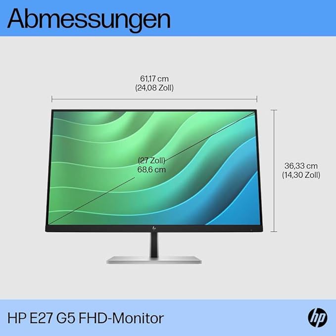HP E27 G5 IPS FHD 1920x1080 DP/HDMI 250cd - Flat Screen - W128173075 (DP/HDMI 250cd - Flat Screen - IPS)
