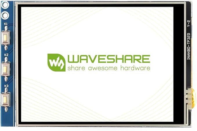 Waveshare 3.2inch Resistive Touch Display Compatible with Raspberry Pi 4B/3B+/3B/2B/B+/A+/Zero/Zero W/WH/Zero 2W Series Boards 320×240 Resolution SPI