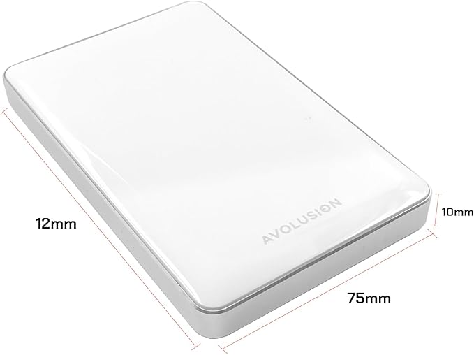 Avolusion T1 Series 1TB USB 3.0 Portable External Gaming Hard Drive (for Xbox One X S &amp Series X|S - Pre-Formatted) White