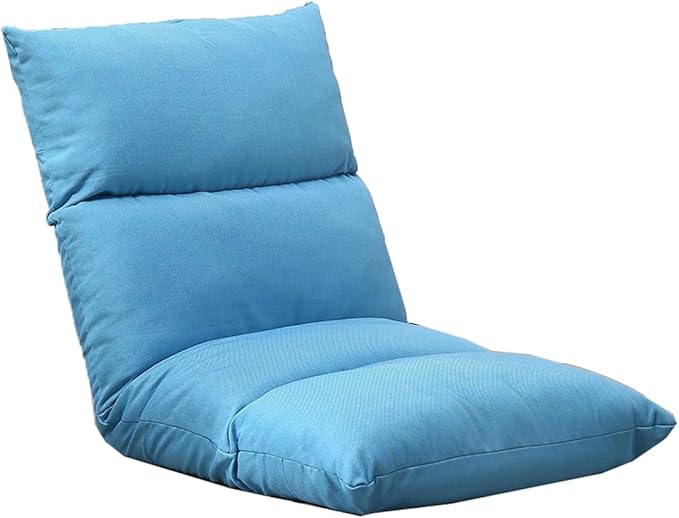 GIZNXBA Adjustable Floor Video Gaming Chair with 6-Position Folding Floor Sofa Chair Lounger Folding Sleeper Bed Couch Recliner Lazy Sofa Lounger for TV Reading Relaxing(/Blue)