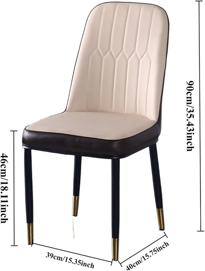 Adjustable Office Computer Chair with Armrest 1pcs Dining Chair with Backrest for Comfort and Durability Sleek Black Legs with Gold Accents(Orange)