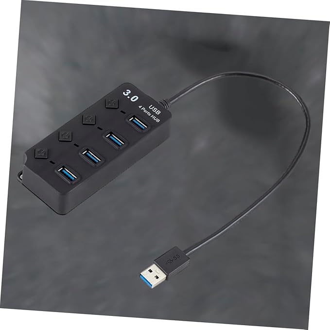 2pcs Ports USB Hub Compact USB Splitter for Laptop and Pc Fast Data Transfer and Charging for Tablets and Smartphones Black