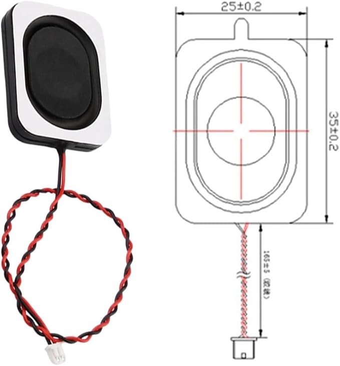1PCS 4 Ohm 3w 8 Ohm 2W Speaker Square Small Cavity Notebook Computer 3525/2535 Box Speaker DIY (Color : 4 Ohm)