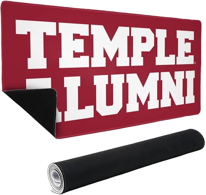 Temple University Alumni Large Gaming Mouse Pad Desk Mat with Stitched Edges Non-Slip Base for Gamer Home and Office 31.5 x 15.7