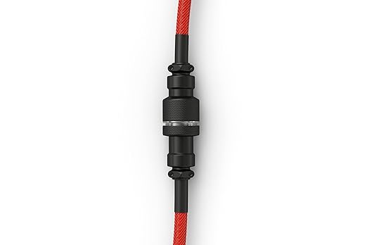 GLORIOUS Coiled Keyboard Cable – Coiled USB C Cable Artisan Braided Cables for Mechanical Gaming Keyboard Coiled Cable - Custom Keyboard Cable (Red)