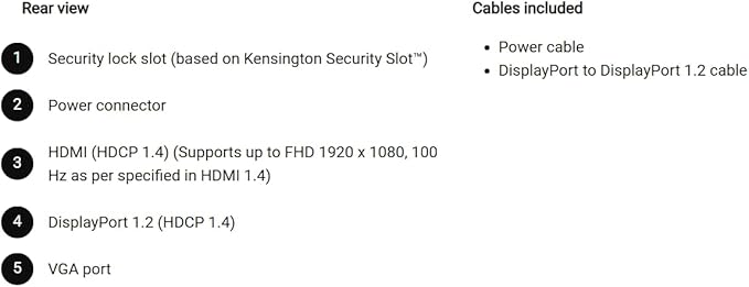 Dell E27 Series - 27 FHD Monitor - IPS 100Hz Refresh Rate - AMD FreeSync - VESA 1000 : 1 Contrast Ratio 4ms Grey-to-Grey Response Time Low Blue Light 1 x DisplayPort 1 x HDMI 1 x VGA Black