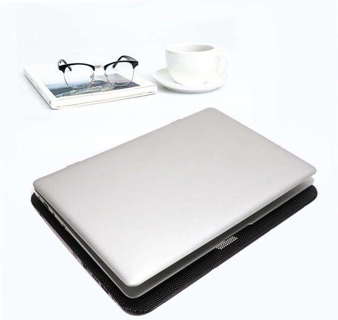 6-inch Adjustable Heat Dissipation Laptop Cooling Stand with Large Fan Notebook Computer Cooling Holder for Gaming and Office Use Black