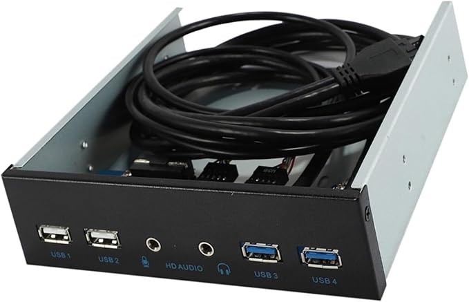 5.25 Inch Desktop PC Case Front Panel USB Hub 2x USB 3.0 2x USB 2.0 Ports HD Audio 20 Pin Connector