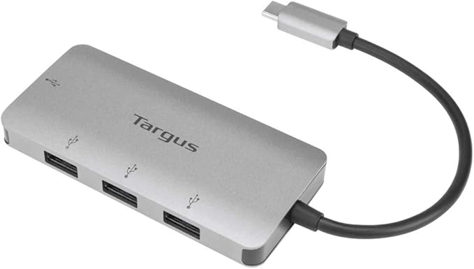 Targus USB-C to 4-Port USB-A Hub – Expand Your Connections with High-Speed Data Transfer and Universal Compatibility Laptop USB Splitter and Adapter (ACH226BT)