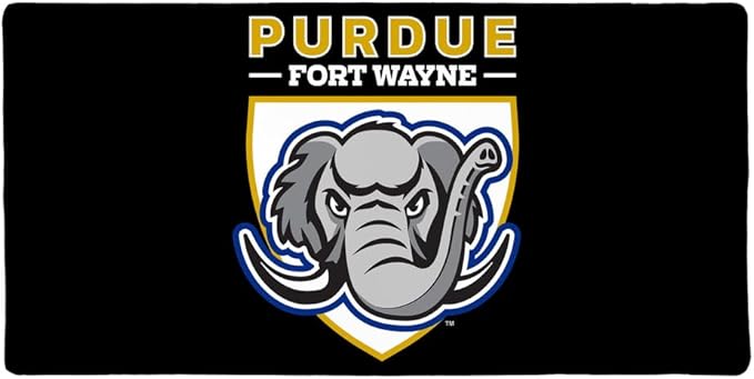 Purdue University Fort Wayne Mastodons Primary Logo Large Gaming Mouse Pad Desk Mat with Stitched Edges Non-Slip Base for Gamer Home and Office 31.5 x 15.7