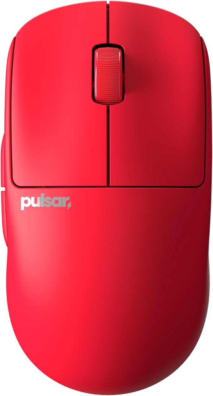Pulsar Gaming Gears X2 v2 mini Wireless Gaming Mouse Limited Color Edition Ultra Lightweight 1.80 oz (51 g) Symmetrical Optical Switch 26000 DPI PAW3395 Sensor (Mini Wireless Red) (Renewed)