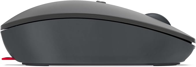 Lenovo Go Multi-Device Wireless Mouse 2.4GHz Nano USB-C Receiver Bluetooth Adjustable DPI USB-C Rechargeable Battery Qi Wireless Charging Ambidextrous GY51C21211 Grey