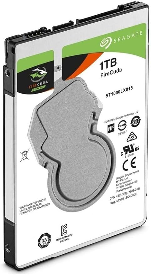 Seagate FireCuda Gaming SSHD 2.5 1TB SATA 6Gb/s Flash Accelerated (8GB) Fast Hard Drive (ST1000LX015)