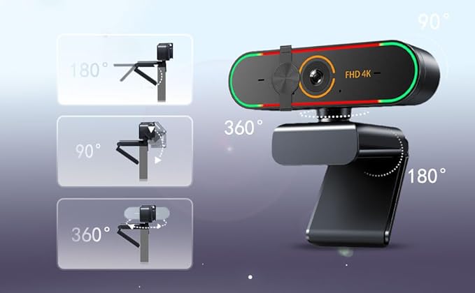 4K Webcam for ASUS ROG Swift PG278QR Monitorwith Microphone&amp Privacy Cover &amp Plug&ampPlayWorks Zoom/Teams/Skype/Google Meet