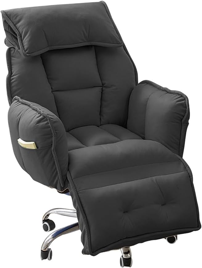 YCKEGEW Lift Chair Recliners Gaming Chair with Footrest Lazy Sofa Chair Ergonomic Study Chair Home Office Desk Chairs with Steel Base and Wheels 360° Swivel Computer Chair(Dark Grey)