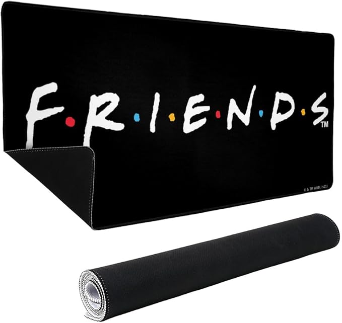 Friends Logo White Large Gaming Mouse Pad Desk Mat with Stitched Edges Non-Slip Base for Gamer Home and Office 31.5 x 15.7