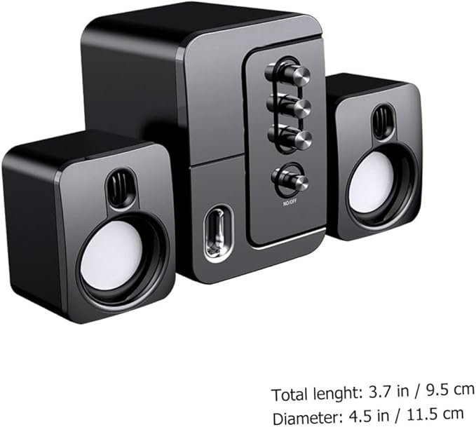 USB Computer Speakers Desktop Laptop Portable Speaker with 3D Surround Sound and Deep Bass for Home Office Use Black