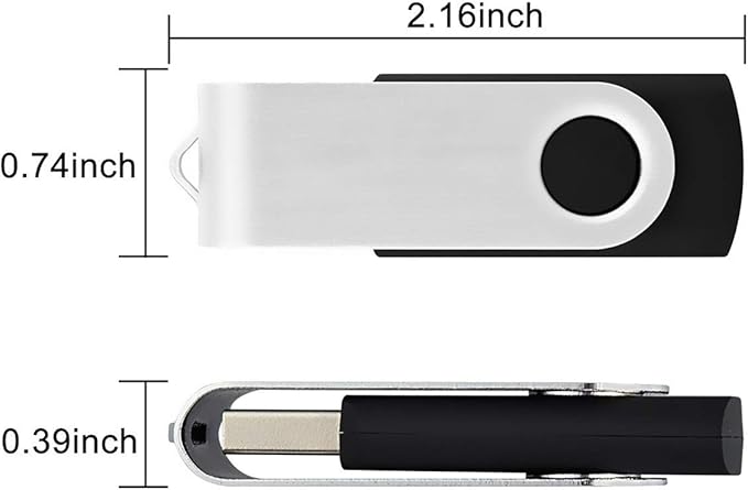 Aiibe 32GB USB Flash Drives Thumb Drive 10 Pack Bulk 32 GB Flash Drive USB 2.0 Memory Sticks Swivel Jump Zip Drives (32GB 10 Pack Black)
