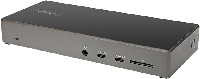 StarTech.com USB C Triple 4K Monitor Docking Station - 100W Power Delivery - DP 1.4 Alt Mode &amp DSC 2 DisplayPort/HDMI 2.0-6 USB (2 at 10Gbps) SD - Windows/Chrome (DK31C2DHSPD) - Black &amp Spac