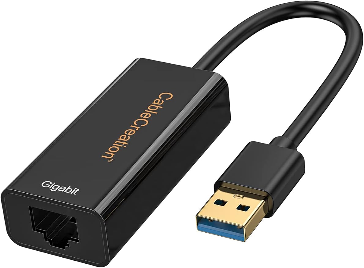 CableCreation USB 3.0 Gigabit Adapter (2-Pack) USB to RJ45 Network Adapter Supporting 10/100/1000 Mbps Compatible with Nintendo Switch Windows Mac macOS Linux Black