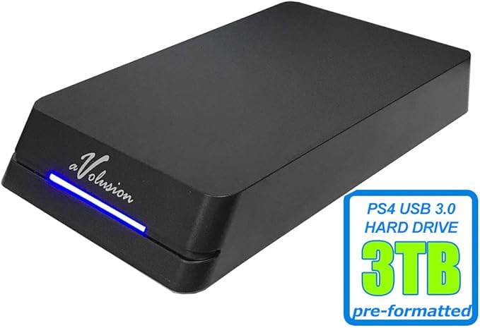 Avolusion HDDGear Pro 3TB (3000GB) 7200RPM 64MB Cache USB 3.0 External Gaming Hard Drive (Designed for PS4 Pro Slim Original) - 2 Year Warranty (Renewed)