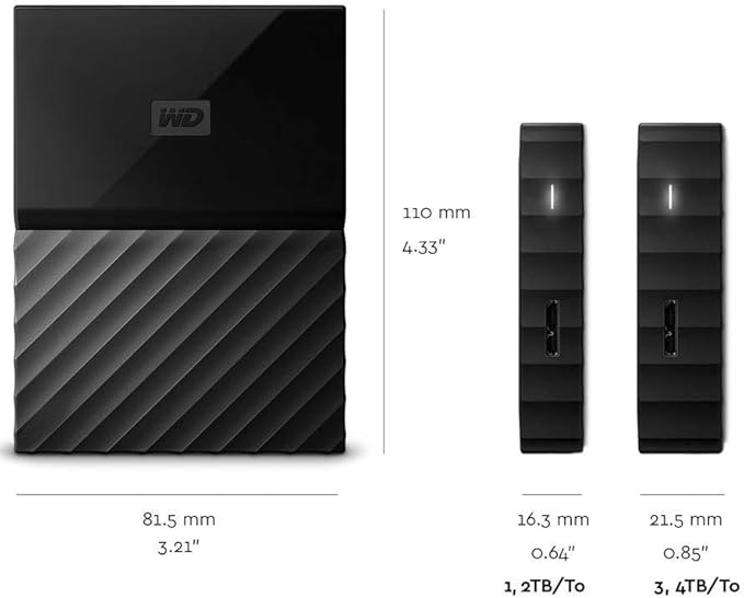 WD 1TB Orange My Passport Portable External Hard Drive - USB 3.0 - WDBYNN0010BOR-WESN