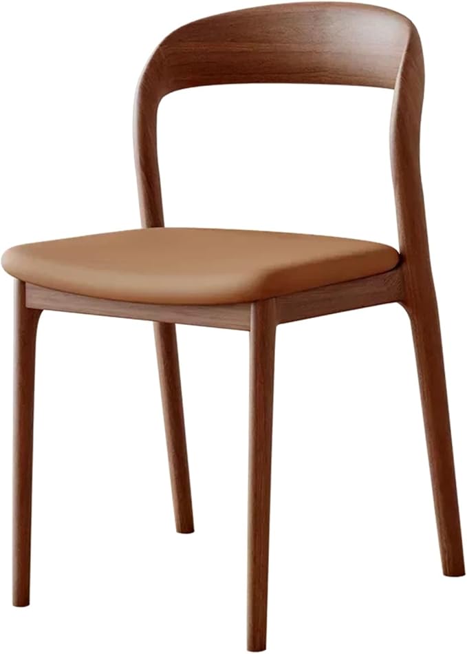 Adjustable Office Computer Chair with Armrest 1pcs Minimalist Modern Wooden Casual Kitchen Dining Chair Furniture Home(Orange)