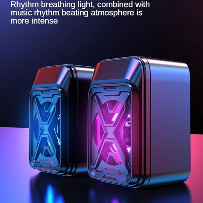 Small Desktop Speaker with Glowing LED Lights Colorful USB Speakers for Laptop Computer Audio