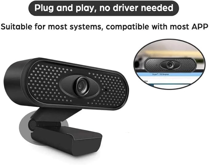 Webcam 1080P Full Web Camera with Built-in Microphone Plug Web Cam for PC Computer Laptop Desktop