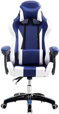 Office Chair E-Sports Chair Ergonomic Office Chair Swivel Leather Table and Chair High Back Multifunctional Gaming Chair Chair (Color : Blue White) Needed