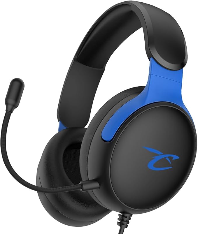 Subsonic - Astra gaming headset for PS5 PS4 PC Xbox gamer headset with 40 mm speakers tiltable microphone integrated volume control and mute button - Black and blue
