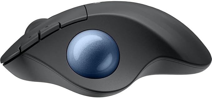 Logitech Ergo M575S Wireless Ergonomic Trackball Mouse Black/Blue (910-007026)