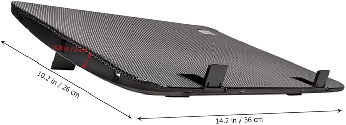 6-inch Adjustable Heat Dissipation Laptop Cooling Stand with Large Fan Notebook Computer Cooling Holder for Gaming and Office Use Black