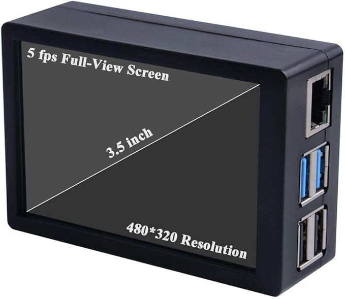 GeeekPi 3.5 inch Touch Screen with Case for Raspberry Pi 4 with Fan and Heatsinks 320x480 Resolution TFT LCD Display for Raspberry Pi 4 Model B (Pi Board NOT Included)
