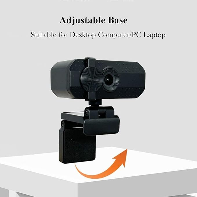 GIZNXBA Webcam Computer Camera with Microphone &amp Wide View Auto Light Correction Webcam for PC Laptop Desktop - Built-in Privacy Cover Plug &amp Play USB for Streaming(1080P)
