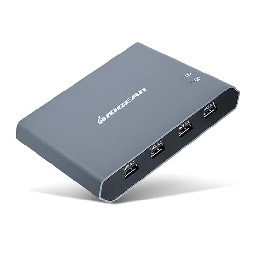 IOGEAR Access Pro Plus 2-Port USB-C KVM Switch 1 Monitor 2 Computers 4K 60Hz DisplayPort Output 4-Port USB Hub 100W Power Thunderbolt 3/4 Compatible Remote Switch (GCS1602CC)