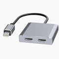 Mini DisplayPort to Dual HDMI Adapter4K@60Hz Mini DP Source to HDMI Splitter Extended Display Adapter for Dual MonitorsDisplay Port Converter for NVIDIA AMD Graphics Card Support MST &amp SST Mode