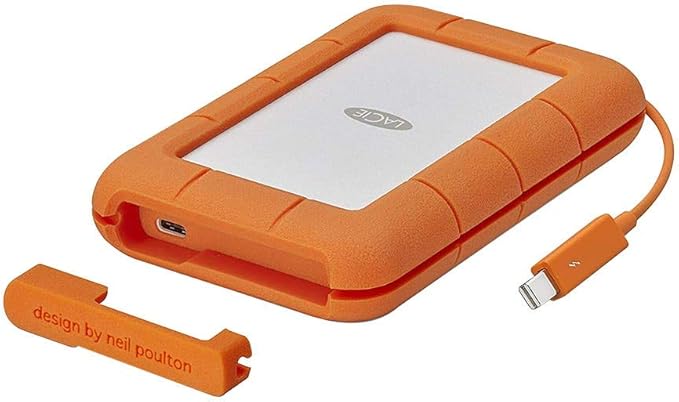 LaCie 2TB Rugged Thunderbolt USB-C External Hard Drive Orange