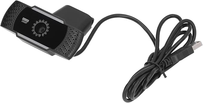 Computer Camera with Microphone Full HD 1080P USB Stereo Webcam Rotatable Clip Automatic Noise Reduction - Clear Video and Audio Easy Setup for Office and Video Conferences