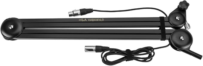 Rode 2X PodMic Dynamic Podcasting Microphones Bundle with H&ampA Broadcast Arms with Internal Springs and Integrated 10' XLR Cables High-Performance Closed-Back Studio Monitor Headphones (6 Products